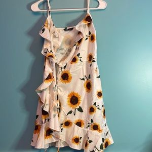 Cute sunflower wrap dress
